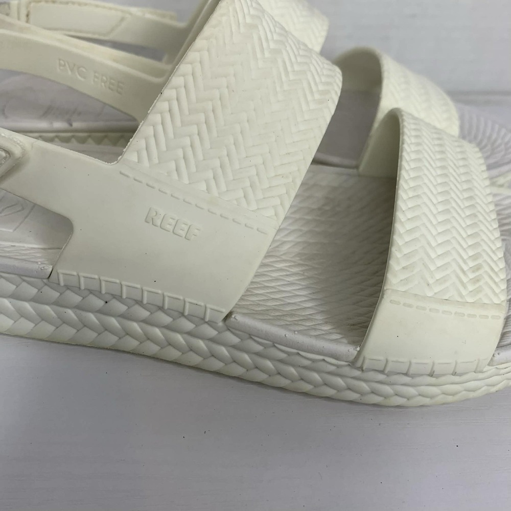 Reef White Woven Platform Sandals Size 6 - Picture 2 of 10